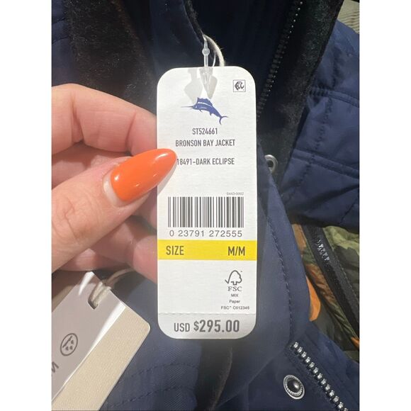 Tommy Bahama NWT Bronson Bay Quilted Water-Resistant Full-Zip Jacket Dark Eclips - Picture 5 of 5